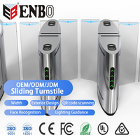 Gerbang Putar Otomatis Enbo Indoor/Outdoor dengan Sistem Kontrol Akses RFID, Perlindungan IP68, Baja Tahan Karat SUS304
