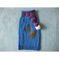 Pull en tricot rose mignon pour chien avec applique ours, vêtements d'hiver pour animaux de compagnie, manteau rayé avec pompon pour chiot