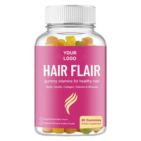 Gummies pour cheveux de marque privée |   Complément de soutien à la croissance des cheveux à base de glucides, 60 comprimés pour adultes (à l'exception des nouveau-nés)