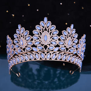 Couronne de mariée en Europe et aux États-Unis robe de mariée nouvel alliage strass cheveux accessoires anniversaire saint valentin couronne - Product Image 4