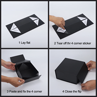 Boîte noire de qualité supérieure avec logo personnalisé en gros Emballage de luxe en carton Boîte d'emballage magnétique en papier rigide