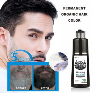 Shampoo colorant pour barbe Wiseking <span class=keywords><strong>Bio</strong></span> Color, sans PPD, facile à utiliser, colorant pour moustache, enrichi à l'huile d'argan naturelle, couverture rapide des cheveux blancs en 5 minutes - Product Image 1