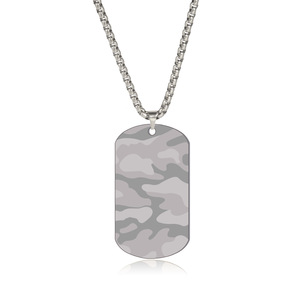 Colgante cuadrado de acero inoxidable, collar de etiquetas de perro de acero inoxidable personalizado, colgante de camuflaje, <span class=keywords><strong>joyería</strong></span> <span class=keywords><strong>para</strong></span> hombres - Product Image 5