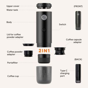 3 in 1 20 Bar Self-<b>Heating</b> Portable Electric Espresso Coffee Machine <b>USB</b>-C Travel Portable Coffee Maker for Camping and Gifts - Product Image 4