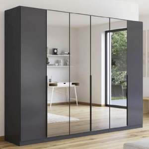 Custom Build Modern-Style Bedroom <b>Wardrobe</b> with Sliding Mirror Doors and Dressing Mirror - Product Image 1
