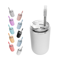 280ml Mini Niedliche Kinder-Trinkbecher Edelstahl Isolierter Kaffeebecher Isolierte Flasche Mit Strohhalm