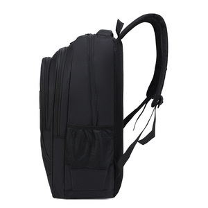 Men's Nylon Backpack 16-Inch Large Capacity Waterproof For Travel Business College Students Solid Color Black Gray Blue - Product Image 2