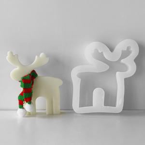 Moldes de Silicona para Jabón de Fácil Desmoldeo, Moldes para Velas con Forma de Árbol/Hombre de Jengibre/Reno, Moldes de Silicona para Hacer Velas Navideñas Hechas a Mano - Product Image 5