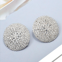 Suxuan Bijoux Nouvelle Arrivée De Luxe Rond Plein De Cristaux Boucles D'oreilles De Haute Qualité De Mode Boucle D'oreille Bijoux Accessoires Pour Femmes