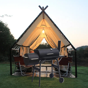 Portable en gros personnalisé barbecue gril extérieur <span class=keywords><strong>charbon</strong></span> de <span class=keywords><strong>bois</strong></span> Barbecue fosse terrasse arrière-cour fumeur Anti-brûlure poignée Camping cuisinière - Product Image 5