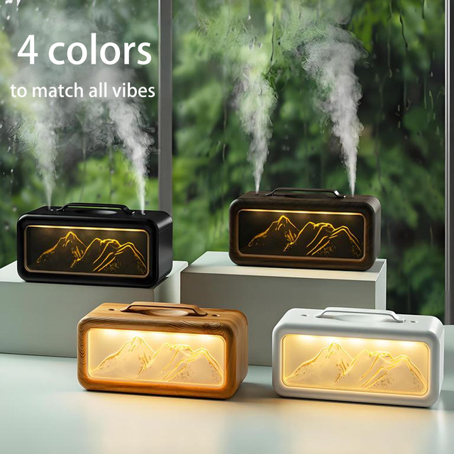 New Style Aromatherapy Humidifier Serene Mountain Design Cool Mist Ultrasonic Humidifier for Home and Office Use