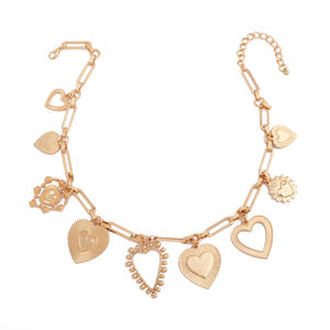 Heart Pendant <b>Necklace</b> Alloy Women's Party Jewelry Fashion <b>Statement</b> Chain <b>Necklace</b> - Product Image 5