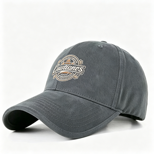 Unisex Vintage Washed Gray Baseball Cap with Custom Retro Script Embroidered Logo - Product Image 4