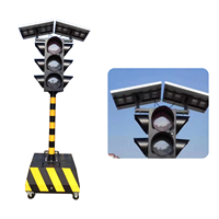 Sistema de semáforo solar móvil LED de 12V ajustable Lámpara de señal de seguridad de control de carril temporal para uso en carretera