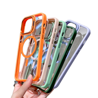 Coque de téléphone magnétique en acrylique transparent avec support en alliage pour appareil photo et protection d'objectif pour iPhone 17, 16 Pro, 15 Pro