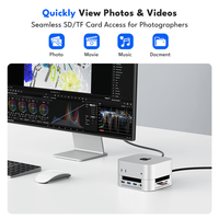 Station d'accueil Thunderbolt 3 40 Gbps pour Mac Mini M4/M4 Pro, double sortie DP 4K*60Hz, SSD M.2 NVMe RAID, SD/TF4.0, USB3.2 Gen2, PD30W, en stock