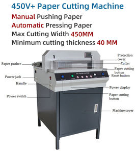 Mini máquina cortadora de papel industrial semiautomática, máquina cortadora de 450v y 450mm, tamaño pequeño, tamaño a5, a3 y <span class=keywords><strong>a4</strong></span> - Product Image 2