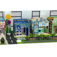 Ensemble de jeu d'imitation commercial pour enfants, avec scènes de ville, ferme, école maternelle, centre commercial, en alliage/métal