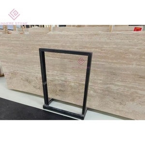 Sang trọng màu be travertine thiên nhiên đá gạo trắng <span class=keywords><strong>slab</strong></span> bán lẻ hiển thị đứng trung tính trang trí nội thất - Product Image 5