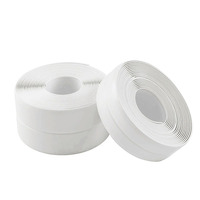 Bande d'étanchéité autocollante en PVC découpée, imperméable, simple face, pour salles de bain et toilettes