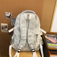 Sac à dos unisexe imperméable de style coréen 20-35L en nylon avec fermeture éclair et boucle, ceinture à coussin d'air pour étudiants