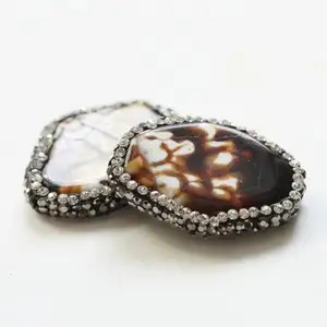 hot sale DIY Rhinestone Clay Pave Agate jewelry Beads with more colors for choice 28x27mm 1613756