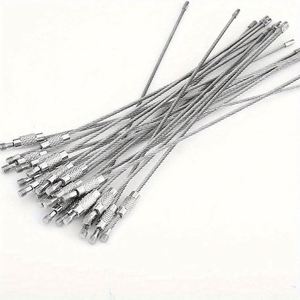 Wholesale Metal Carabiner Keychain Stainless Steel Keyholder with <b>Rope</b> Screw-Locking Cable Wire Keyring - Product Image 5