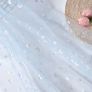 RTS Vải Lưới Bướm Ánh Kim In Họa Tiết Bướm 100% Polyester Cho Trang Phục - Product Image 5