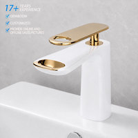 Grifo de Baño Monomando Moderno de Latón con Válvula Cerámica, Acabado Cepillado, Montaje en Cubierta, Mezclador de Agua Fría y Caliente para Lavabo Tipo Cascada