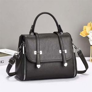 Simple Plain Color Lady's Purse Bag Waterproof PU Leather Handbag Women Crossbody Sling Bags - Product Image 2