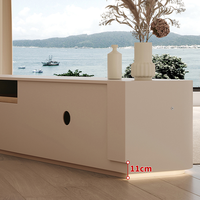 Meuble TV et Table Basse en Bois Massif de Luxe au Design Européen Moderne 2026 avec Éclairage LED