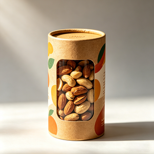 Caja <span class=keywords><strong>de</strong></span> Embalaje <span class=keywords><strong>de</strong></span> Cartón Redonda con Ventana Hermética y Tapa Personalizada <span class=keywords><strong>de</strong></span> Lujo para Nueces, Té, Café y Alimentos, 500g, 8oz, 100ml - Product Image 1