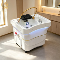 Chuque Luxe Moderne Portable Bac à Shampooing pour Salon de Beauté, Hôtel, Spa, Massage Thaï et Japonais, Lit de Lavage avec Réservoir d'Eau 60 Litres
