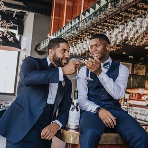 Nuovo Blu Smoking Dello Cena Abiti Da Ballo degli uomini Classic Fit Suit Slim Fit <span class=keywords><strong>Uomo</strong></span> Abiti Da Sposa 3 Pezzi Padre e Figlio Partita Abiti - Product Image 3