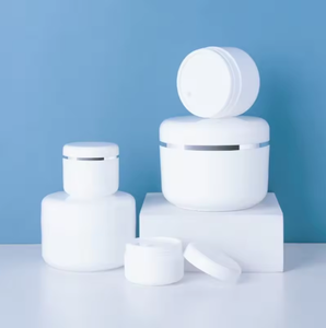 White Matte <b>Plastic</b> Cosmetic <b>Jars</b> Screw Top Cylinder Shape PP Material Empty Containers for Face Body Cream 20g 30g 50g - Product Image 1