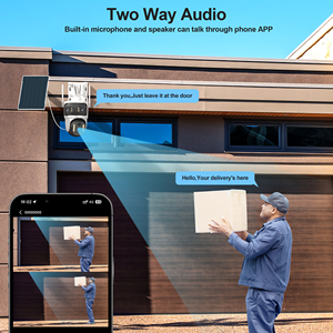 Mới Đến 6MP Ptz Năng Lượng Mặt Trời Máy Ảnh Ba Ống Kính 360 Độ Xem Tầm Nhìn Ban Đêm Theo Dõi Chuyển Động Báo Động Đẩy 4G Bộ Nhớ Mạng Thẻ - Product Image 5