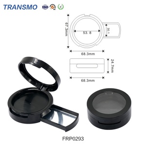 Private <b>Label</b> <b>Black</b> Plastic Empty Blush Container Custom Powder Packaging for Cosmetics - Product Image 2