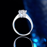 Bague pour femme en argent sterling S925 et moissanite, creuse, forme hexagonale, six griffes, électroplaquée, style simple et tendance, pour le marché international