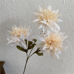 Nova Alta Qualidade 3 Cabeças Falso Anêmona Do Mar Flores Única Hola 65cm Comprimento Artificial Anêmona De Seda Branca para o Casamento - Product Image 6