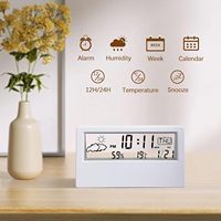 Cadeau idéal : Thermomètre hygromètre numérique multifonctionnel de bureau moderne avec horloge électronique et logo personnalisé