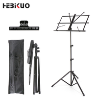Support de musique portable pliable HEBIKUO P-011, vente en gros OEM d'usine, avec sac de transport pour spectacles en extérieur