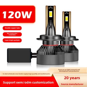 Faro de coche LED de tubo de cobre doble de 120W, foco ultrabrillante con temperatura de Color de 6000K, decodificador H7 de nueva condición - Product Image 5