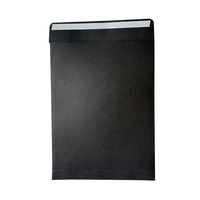 Enveloppe professionnelle noire personnalisée avec logo estampé, recyclable, en papier kraft, avec fermeture adhésive