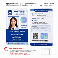 Tarjeta de Identificación de PVC de Alta Seguridad con Holograma, Anti-falsificación, Tarjeta Inteligente RFID