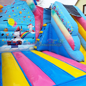 Aufblasbare einhorn-hupfburg <b>inflatable</b> unicorn slide combo jumper commercial bouncy castle outdoor kids bounce <b>house</b> - Product Image 5