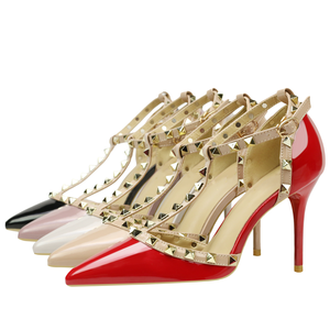 Euro Américaine Sexy Discothèque <span class=keywords><strong>Talon</strong></span> Effilé Chaussure Tête Rivet Creux Stripshoes femmes talons - Product Image 6