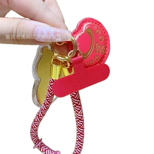 Chaîne de téléphone portable en or pur 999 en gros, pendentif, sac de bénédiction des officiers célestes, porte-clés de richesse et de bonne fortune - Product Image 5