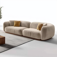 Sofa sectionnel en tissu de meubles de salon de maison de cadre en bois solide de conception pour la villa