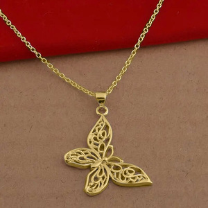 Collana con ciondolo a farfalla cava per donna, elegante gioiello a catena per la clavicola. - Product Image 4