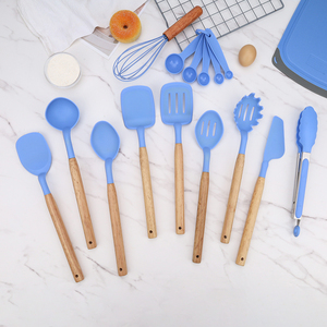 Lot de 23 ustensiles de <span class=keywords><strong>cuisine</strong></span> en silicone à manche en <span class=keywords><strong>bois</strong></span> de qualité alimentaire avec couteau pour la <span class=keywords><strong>cuisine</strong></span> domestique Gadgets de <span class=keywords><strong>cuisine</strong></span> - Product Image 4